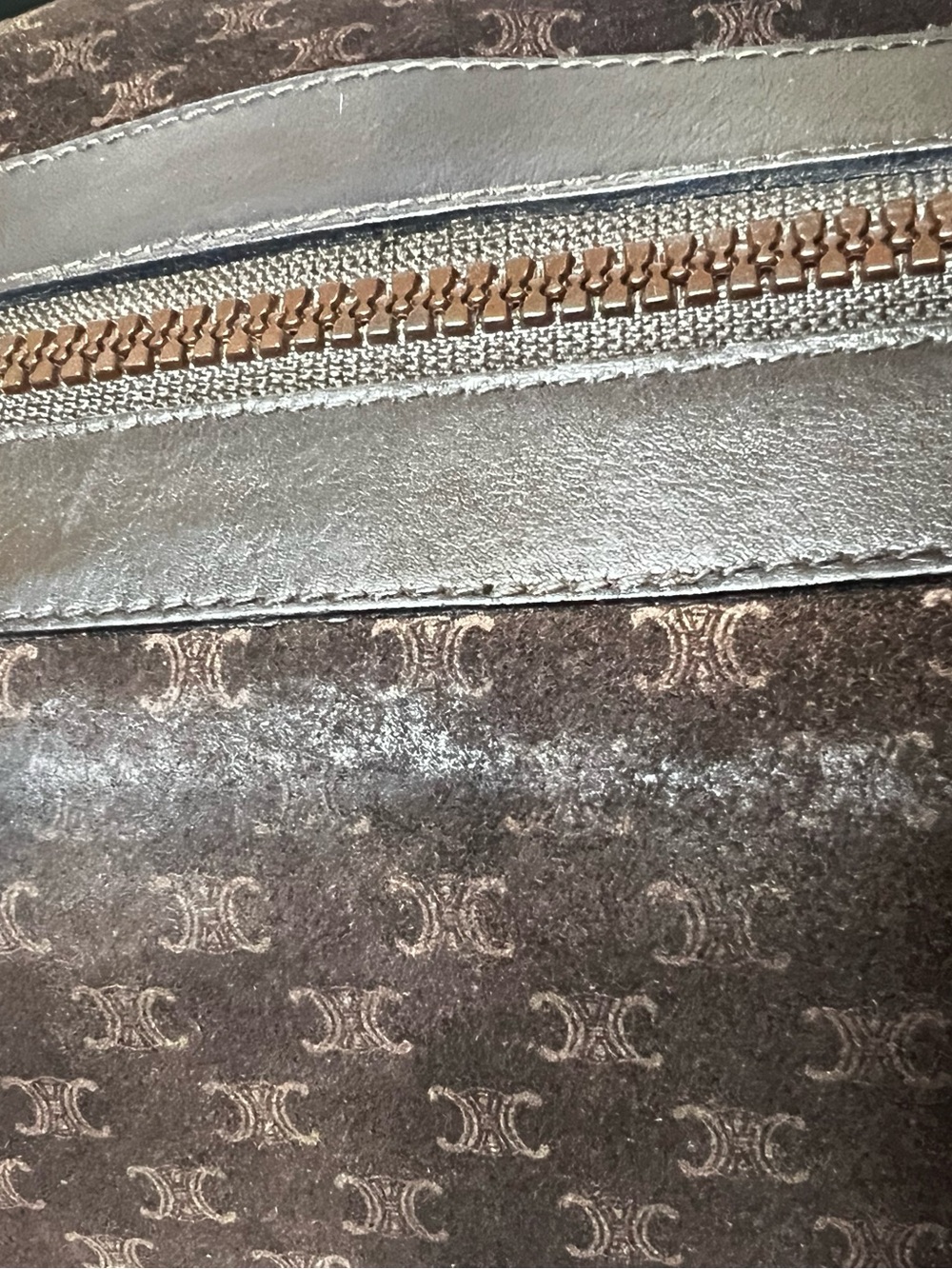 CELINE MACADAM VINTAGE SUEDE BOSTON BAG - Picture 15 of 17